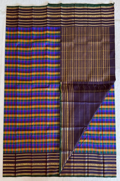 A Vintage Checked Kanjeevaram Saree