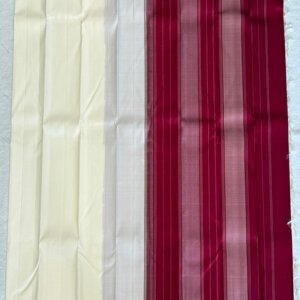 A White & Red/Maroon Thread Kanjeevaram Saree - Image 2