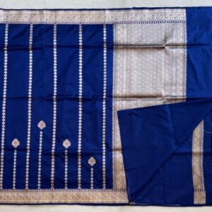 A Blue Banarasi Katan Silk Saree - Image 3