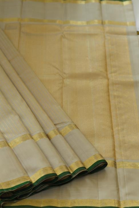 A Light Beige/Cream Kanjeevaram Saree