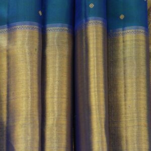 A Peacock Blue Kanjeevaram Saree - Image 4