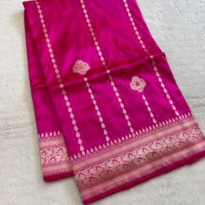 A Pink Banarasi Katan Silk Saree - Image 4