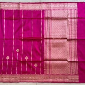 A Pink Banarasi Katan Silk Saree - Image 5