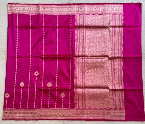 A Pink Banarasi Katan Silk Saree