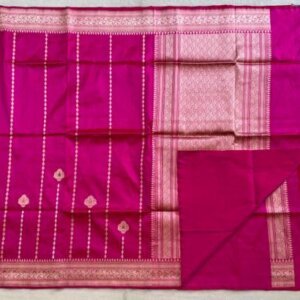 A Pink Banarasi Katan Silk Saree - Image 6