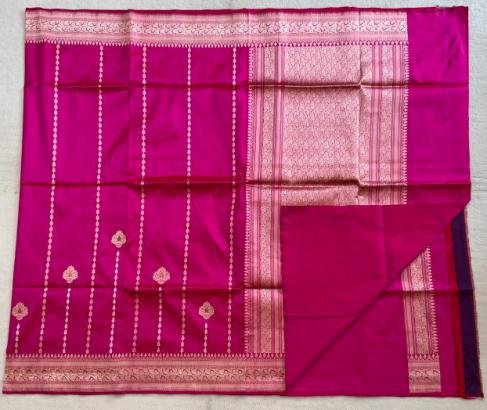A Pink Banarasi Katan Silk Saree