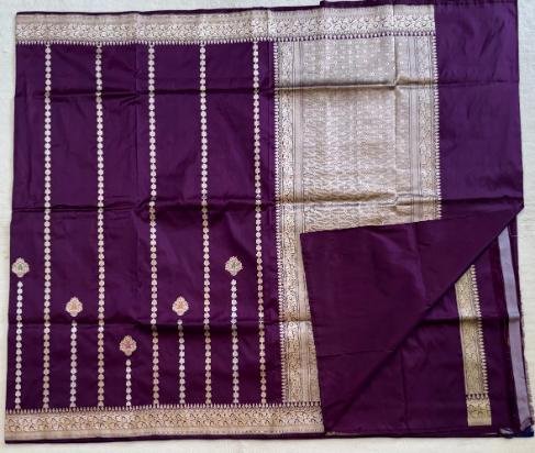 A Purple Banarasi Katan Silk Saree
