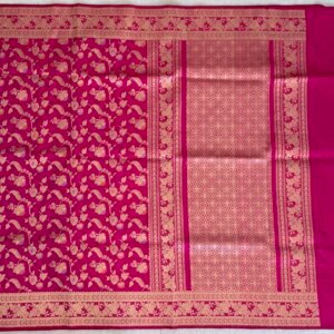 A Pink Banarasi Katan Silk Saree - Image 2