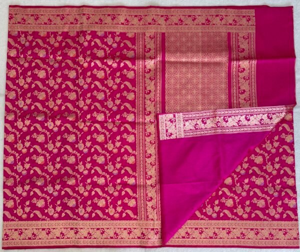 A Pink Banarasi Katan Silk Saree