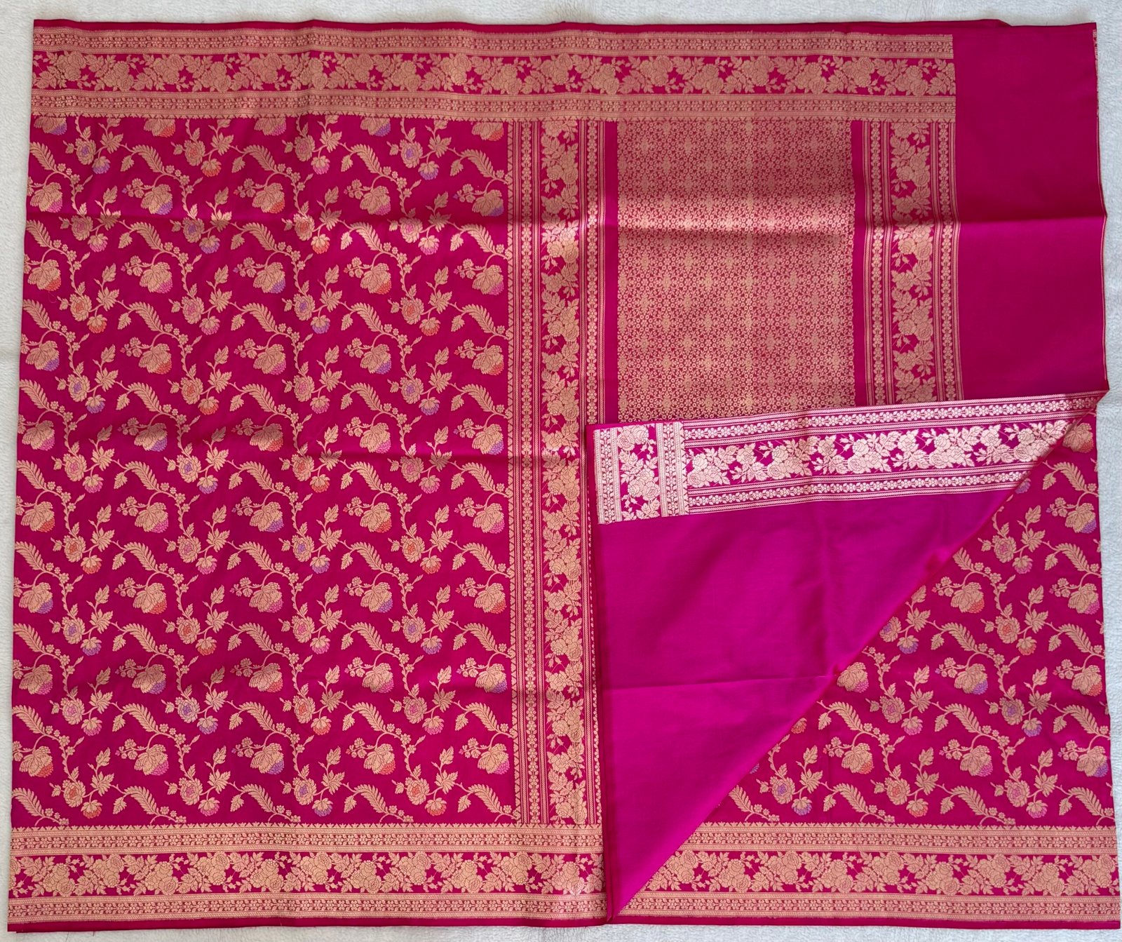 A Pink Banarasi Katan Silk Saree - Image 3