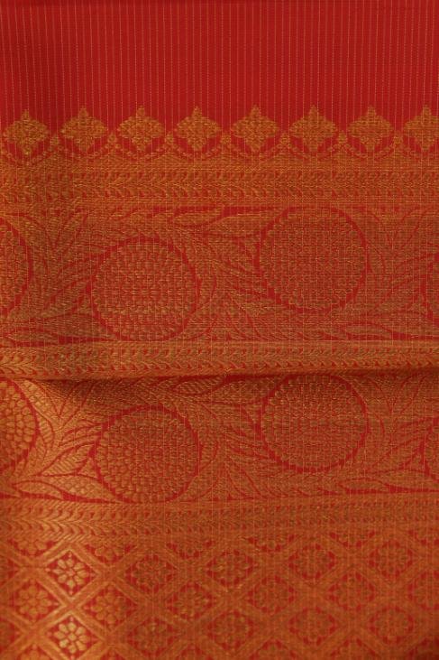 An all red bridal Kanjeevaram Saree