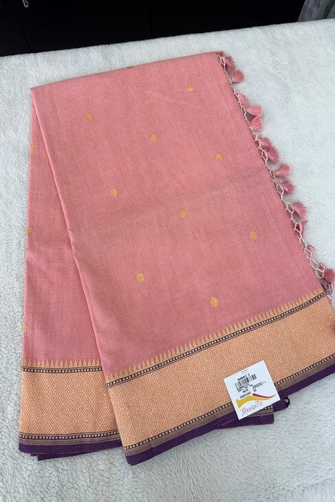 A Baby Pink Mul Banarasi Saree_1