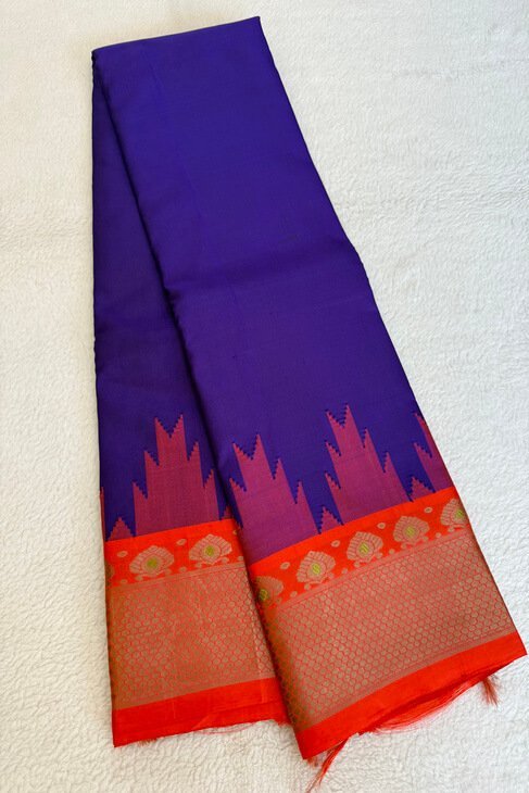 A Blue Orange Thread Work Kanjeevaram_1