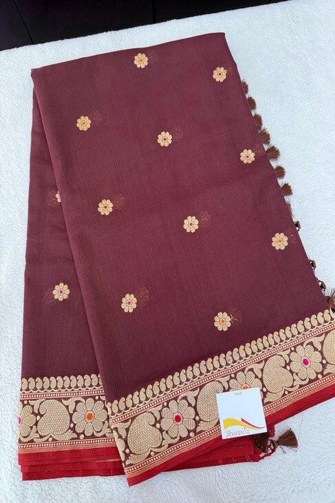 A Brown Mul Banarasi Saree_1