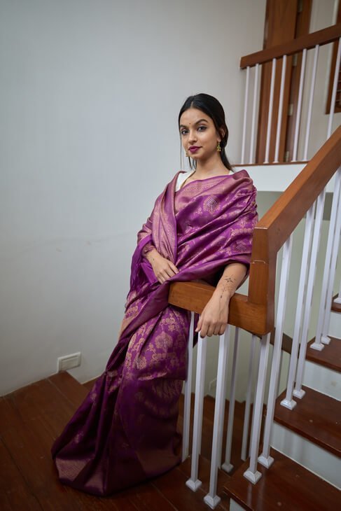 A Graceful Purple Kanjeevaram Saree_1