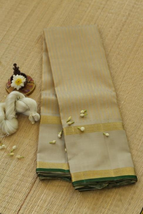 A Light BeigeCream Kanjeevaram Saree_1