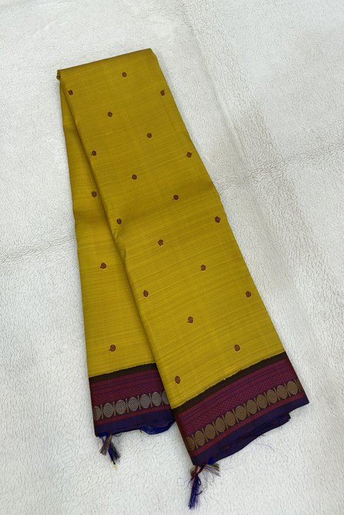 A Mustard Brown Thread Woven Kanjeevaram_1