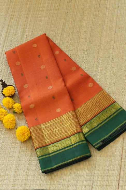 A Orange Green Kanjeevaram Saree_1