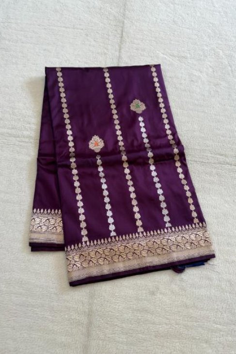 A Purple Banarasi Katan Silk Saree_1