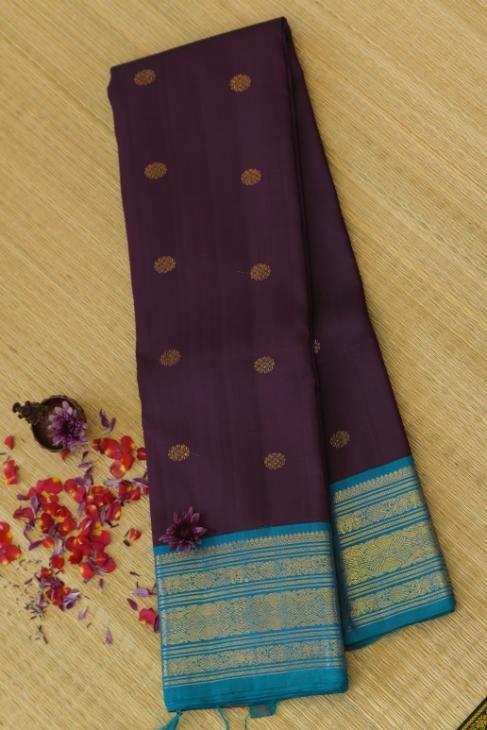 A Purple Blue Kanjeevaram Saree_1