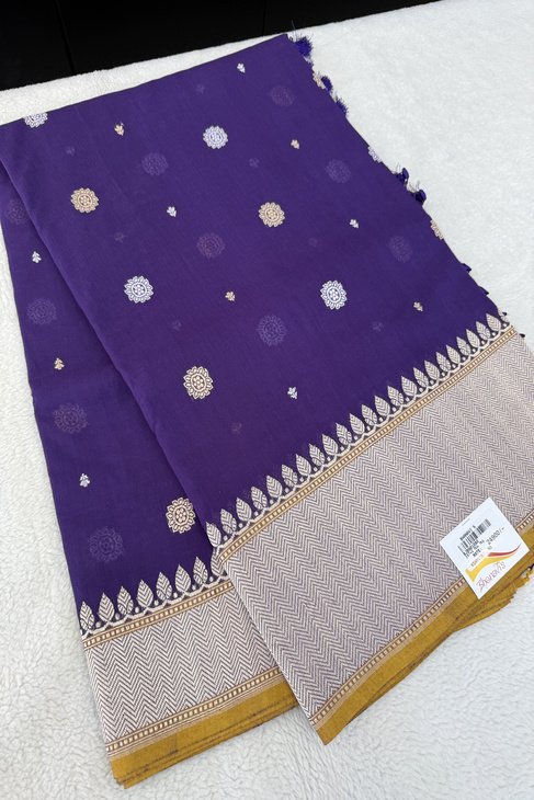 A Purple Mul Banarasi Saree_1