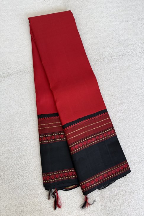A Red Black Thread Kanjeevaram Saree_1