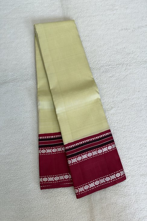 A Striped Green Red Thread Kanjeevaram_1