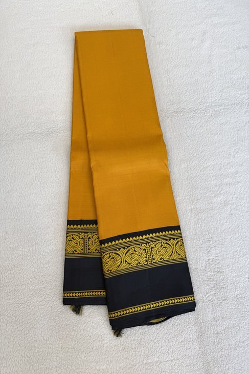 A Yellow Black Thread Kanjeevaram Saree_1