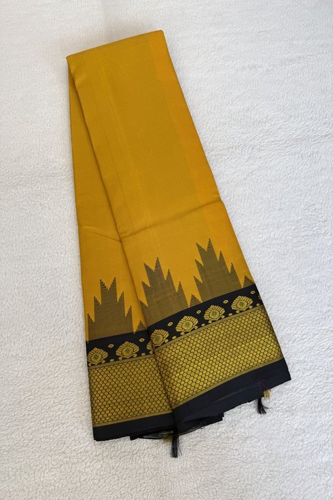 A Yellow Black Thread Work Kanjeevaram_1