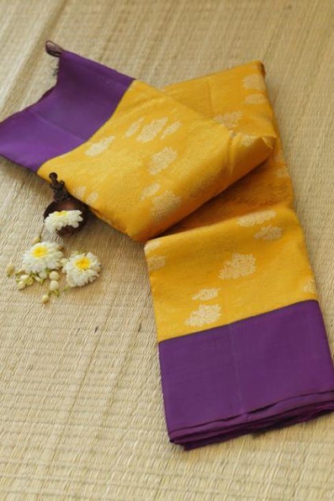 A Yellow Purple Kanjeevaram Saree_1